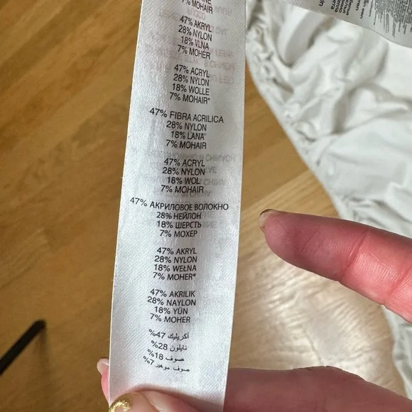 Apricot long shawl cable-knit cardigan with a waist tie. - Picture 6 of 8